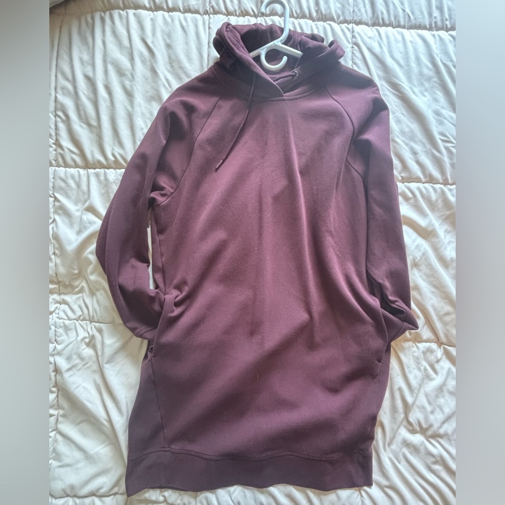 Old Navy Active Maroon Fleece Hoodie Dress